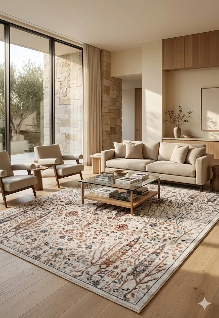 şık çizgisel desenli halı